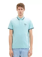 Koszulki męskie - TOM TAILOR Męska koszulka polo, 1036379, 31046 niebieski tybetański kamień, XL, 31046 – niebieski kamień tybetański, XL - miniaturka - grafika 1