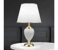 Lampy stojące - Orion LA 4-1229 - Lampa stołowa OVUM 1xE27/40W/230V 48 cm ceramika biały/złoty - miniaturka - grafika 1