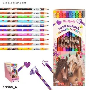 Kredki ścieralne Miss Melody 10 kolorów 13369a - Szkolne artykuły papiernicze - miniaturka - grafika 1