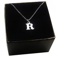 Łańcuszki - Naszyjnik łańcuszek literka R srebro 925 40 cm - miniaturka - grafika 1