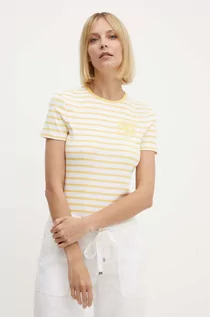Koszulki sportowe damskie - Lauren Ralph Lauren t-shirt damski kolor żółty 200945775 - grafika 1
