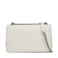 Torebki damskie - Torebka Calvin Klein Jeans Sculpted Ew Flap Conv Chain LV04K3035G Biały - miniaturka - grafika 1