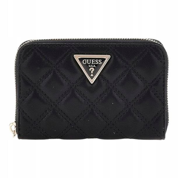 Guess Portfel Damski Giully Slg Medium Zip Czarny