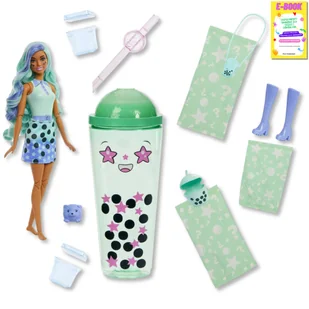 LALKA BARBIE Zielona herbata pachnąca lalka green LALKA BARBIE POP REVEAL BUBBLE TEA + EBOOK - Lalki dla dziewczynek - miniaturka - grafika 1