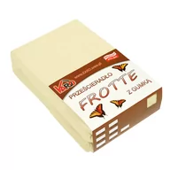 Prześcieradła dla dzieci - Prześcieradło frotte z gumką 80x160 kremowe 003 grube 200g/m2 KARO - miniaturka - grafika 1