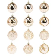 Bombki - Bombki choinkowe szklane złote połyskujące 12 szt. 8 cm - miniaturka - grafika 1