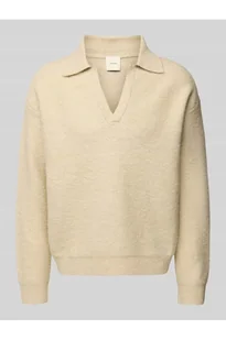 Sweter z dzianiny z dekoltem w serek - CK Calvin Klein - Swetry męskie - miniaturka - grafika 1