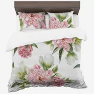 Pościel - Pościel Z Bawełny Syntetycznej, 140X200, Biała W Kwiaty, Pmca-71, 2-Częściowa - miniaturka - grafika 1