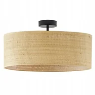 Lampy sufitowe - Lampa plafon sufitowa wisząca boho żyrandol abażur rattan zwis Led E27 30cm - miniaturka - grafika 1