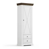 Szafki na buty - Szafa drewniana wąska biała/tabacco Marone Elite - miniaturka - grafika 1