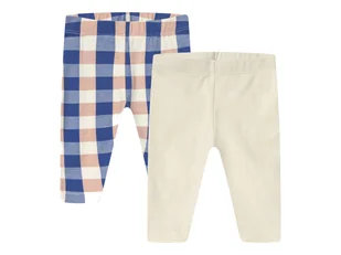 lupilu® Legginsy niemowlęce z bawełną, 2 pary (74/80, Kratka/biały) - Spodenki dla niemowląt - miniaturka - grafika 1