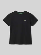Koszulki dla chłopców - T-shirt z detalem z logo - miniaturka - grafika 1