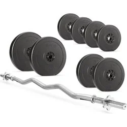 Zestaw: Gryf łamany 120cm 28mm + 40kg Gymtek - Hantle i ciężarki - miniaturka - grafika 1