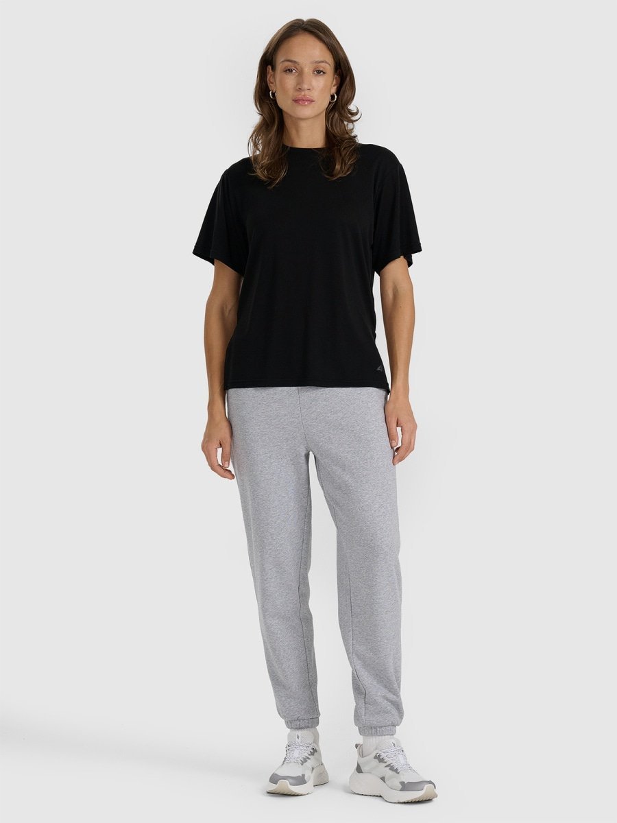 Spodnie dresowe joggery damskie 4F 4FRAW25TTROF1613-26M Szary XL