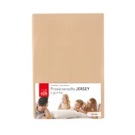 Prześcieradła - Prześcieradło JERSEY beż 100% bawełna Rozmiar: 200 x 220 - miniaturka - grafika 1
