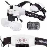 Mikroskopy i lupy - Lupa Okulary Zegarmistrzowskie Naprawa 2 Led 6X - miniaturka - grafika 1
