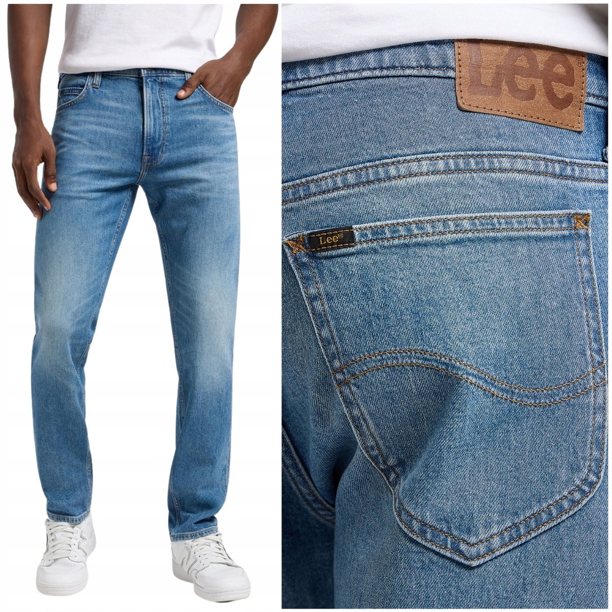 Lee RIDER Summer Fun lekko dopasowane cienkie spodnie jeansowe W38 L32