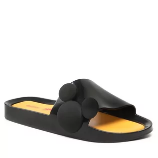 Klapki i japonki damskie - Klapki Melissa Beach Slide + Mickey A 33759 Black/Yellow AK225 - grafika 1