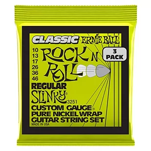 Ernie Ball Regular Slinky Classic Rock n Roll Pure Nickel Electric Guitar Strings 3 Pack - 10-46 Gauge - Struny gitarowe  - miniaturka - grafika 1
