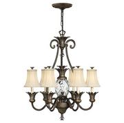 Lampy sufitowe - Elstead Lighting Plantation 7Lt Chandelier Pearl Bronze HK/PLANT7 PZ Elstead lampa wisząca stylowa abażurowa HK/PLANT7 PZ ) - miniaturka - grafika 1