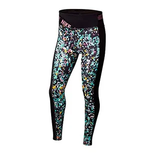 Nike Unisex dziecięce legginsy One Tights One Tights czarny Black/Magic Flamingo S - Legginsy - miniaturka - grafika 1