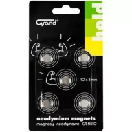 Akcesoria do tablic - Magnesy neodymowe GR-N510 10mm 5szt GRAND - miniaturka - grafika 1