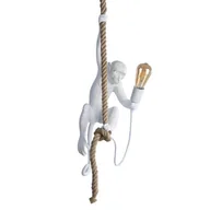 Lampy sufitowe - Ozdobna lampa wisząca Monkey ABR-KAR-B Abruzzo sypialniana małpka  biały - miniaturka - grafika 1