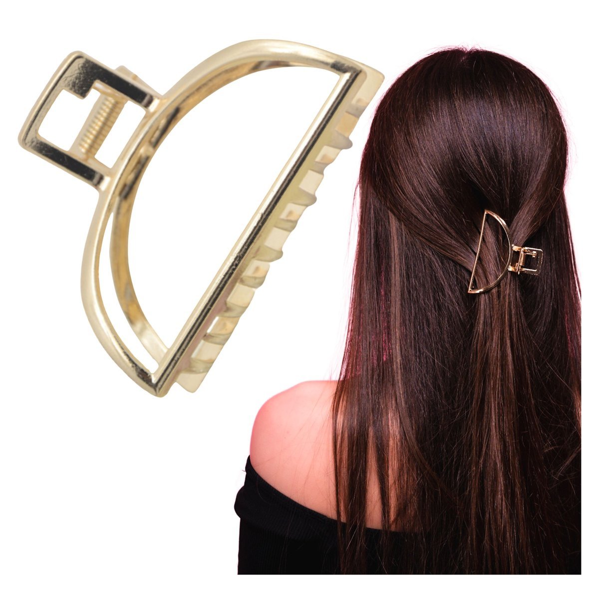 Klamra do Włosów Złota Duża Spinka Francuska Metalowa Lekka i Wytrzymała