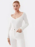 Swetry damskie - Guess Sweter W3YR25 Z37J2 Biały Slim Fit - miniaturka - grafika 1