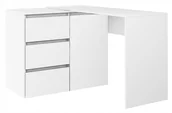 Biurka dla dzieci - Biurko Narożne Megan N2 Lewe Prawe Biały 90 120 cm - miniaturka - grafika 1