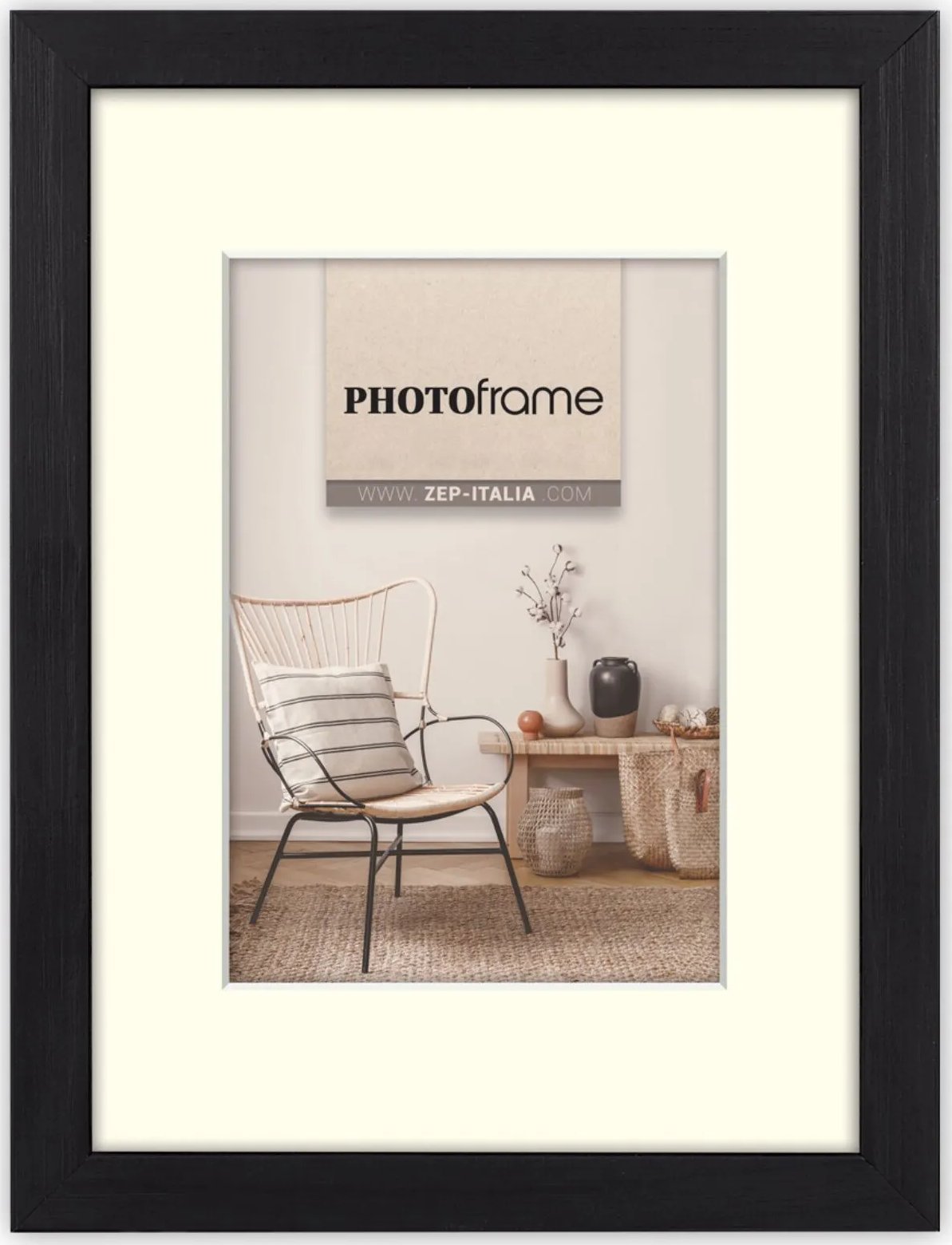 Ramka ZEP ZEP Malmo black 15x20/20x30 Holz mit Passepartout V4523B