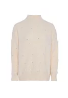 Swetry damskie - Nascita Damski sweter z cekinami, elegancki sweter akryl Wełna BIAŁA rozmiar XL/XXL, biały (wollweiss), XL - miniaturka - grafika 1