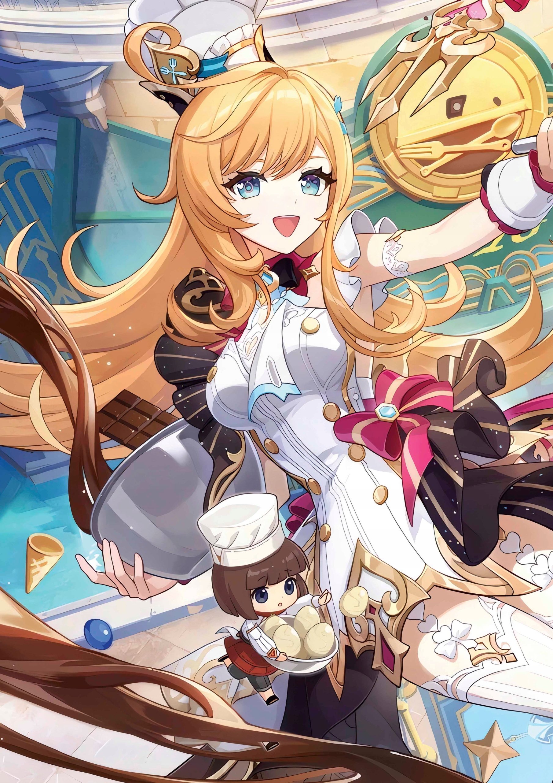 Plakat A3 Genshin Impact Anime Gra Escoffier