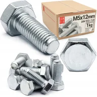 Śruby i nakrętki - Śruba M5x12 sześciokątna na klucz ocynkowana ocynk DIN 933 kl.5.8 1kg - miniaturka - grafika 1