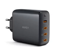 Ładowarki do telefonów - Aukey Omnia II PA-B7S-BK GaN, 3x USB-C, USB-A, QC, PD 100W - miniaturka - grafika 1