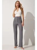 Spodnie damskie - Hapiness Istanbul Spodnie w kolorze szarym - miniaturka - grafika 1