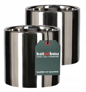 2x DONICZKA DONICA SREBRNA CERAMICZNA POŁYSK fi 80 - Donice - miniaturka - grafika 1