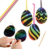 Zabawki kreatywne - WYDRAPYWANKI JAJKA WIELKANOCNE 12cm ZDRAPKA JAJA 3szt - miniaturka - grafika 1