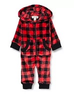 Piżamy dla dziewczynek - Hatley Dziecięcy, dziewczęcy kombinezon z kapturem, polar, śpiwór, Buffalo Plaid, 3�6 miesi?cy - miniaturka - grafika 1