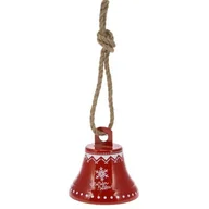 Bombki - CHRISTMAS DECORATION, DEKORACYJNY DZWONEK NA LINIE JUTOWEJ 17X17CM PŁATEK ŚNIEGU - miniaturka - grafika 1