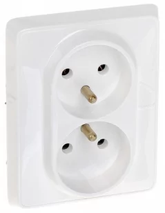 Legrand Gniazdo ścienne CARIVA Podwójne z/u 773618 biały - Gniazdka elektryczne - miniaturka - grafika 1