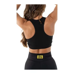 Biustonosz sportowy LABELLAMAFIA SPORTS BRA FLAME BLACK - Bielizna sportowa damska - miniaturka - grafika 2