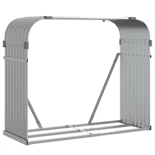 vidaXL Stojak na drewno, jasnoszary, 120x45x100 cm, stal galwanizowana - Wózki magazynowe - miniaturka - grafika 1