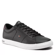 Baleriny - Sneakersy TOMMY HILFIGER - Essential Leather Detail Vulc FM0FM04047 Black BDS - miniaturka - grafika 1