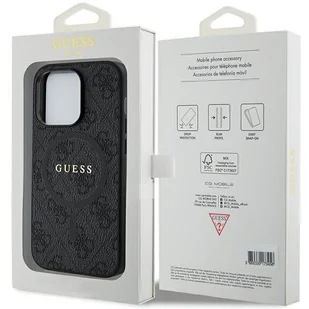 Etui Guess GUHMP14XG4GFRK Apple iPhone 14 Pro Max hardcase 4G Collection Leather Metal Logo MagSafe czarne/black - Etui i futerały do telefonów - miniaturka - grafika 9