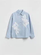 Koszule damskie - Reserved - Koszula z haftem - jasnoniebieski - miniaturka - grafika 1