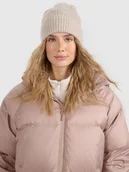 Czapki damskie - 4F Czapka zimowa z pomponem damska - beżowa S - miniaturka - grafika 1