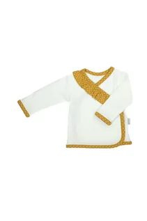 Body dla niemowląt - Kopertowa bluzka w kremowym kolorze z ozdobną falbanką - grafika 1