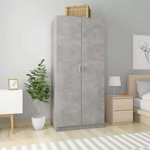 vidaXL Szafa, betonowa szarość, 90 x 52 x 200 cm, płyta wiórowa - Szafy - miniaturka - grafika 1