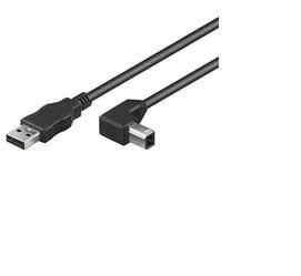 Kabel USB MicroConnect USB2.0 A-B 5m M-M USBAB5ANGLED - Kable USB - miniaturka - grafika 1